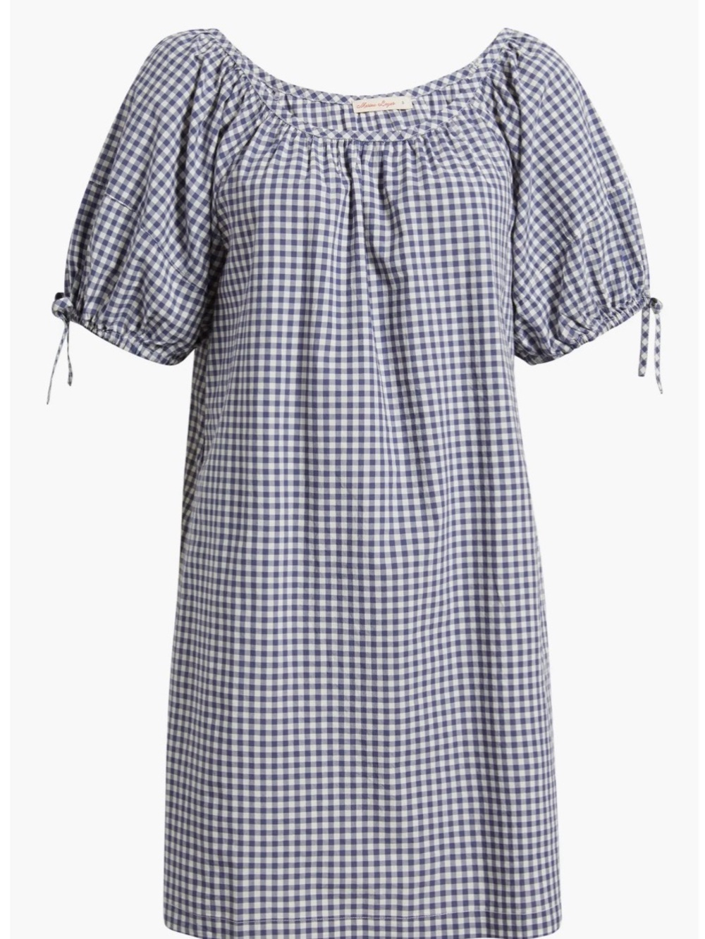 Aleca Gingham Tie Sleeve Minidress